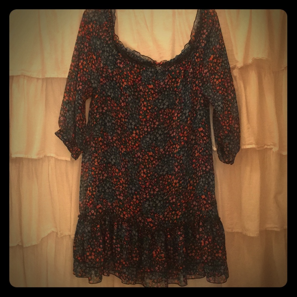 Floral boho mini dress